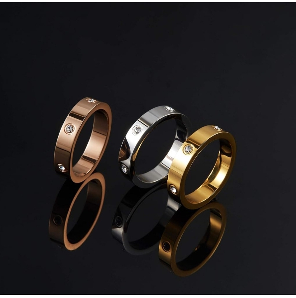 Gold, Silver, and Rose Gold Rings with Gem Accents ONE PIECE
